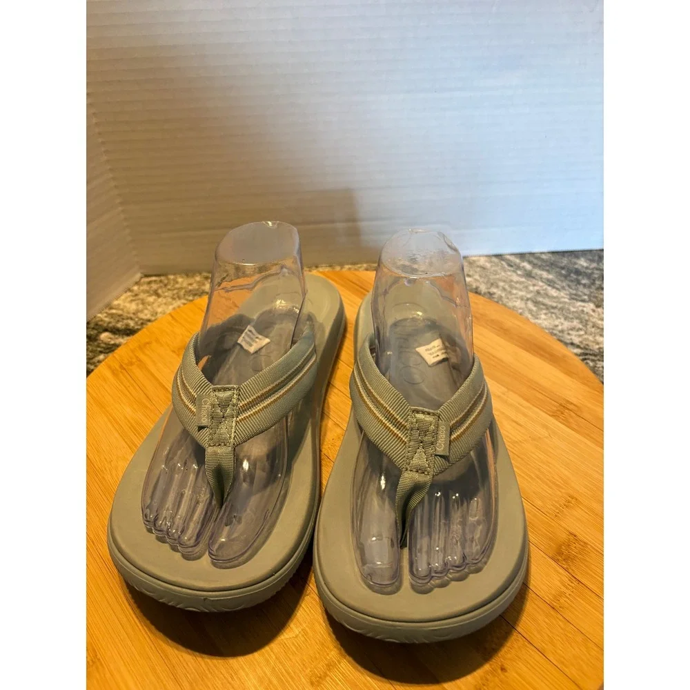 Chaco Chillos Flip Sandals Womens Light Blue Grey LUVSEAT Arch Support Thong
